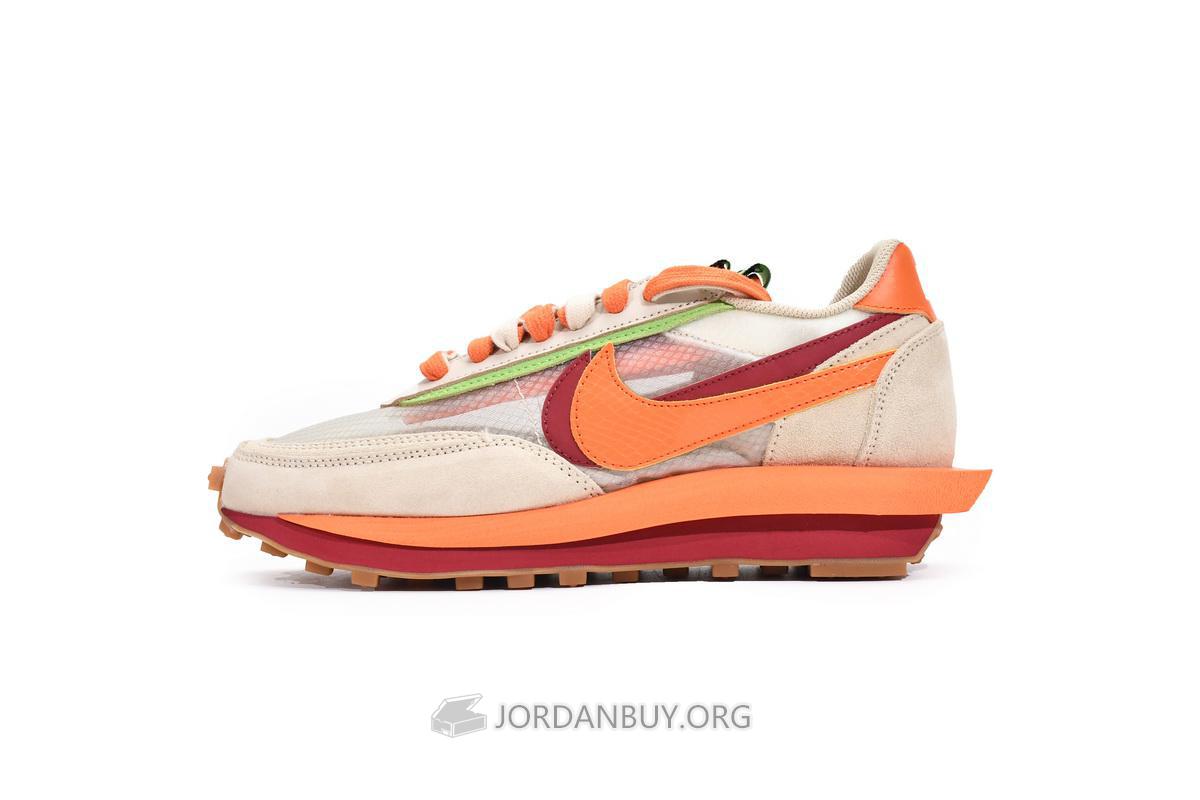 Nike LD Waffle sacai x CLOT "Kiss of Death Net Orange Blaze" DH1347-100