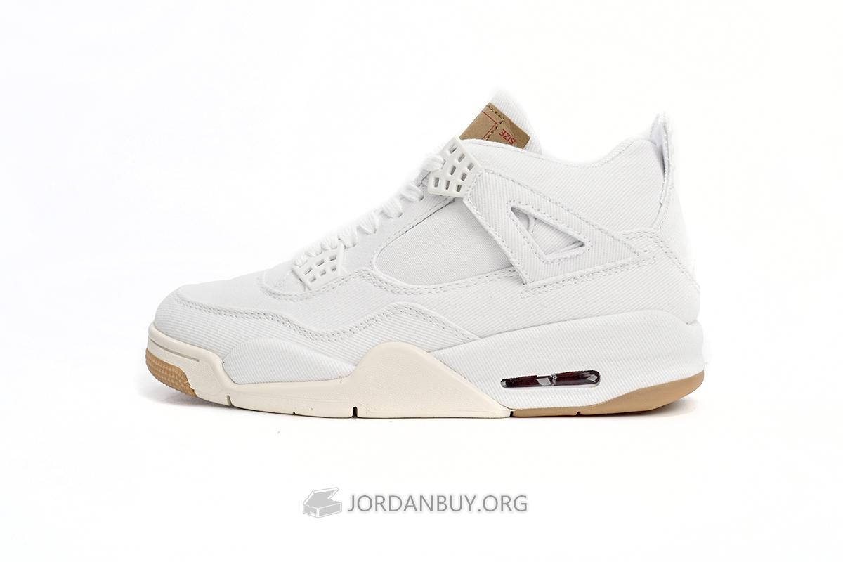 Levis x Air Jordan 4 Retro "White Denim" AO2571-100
