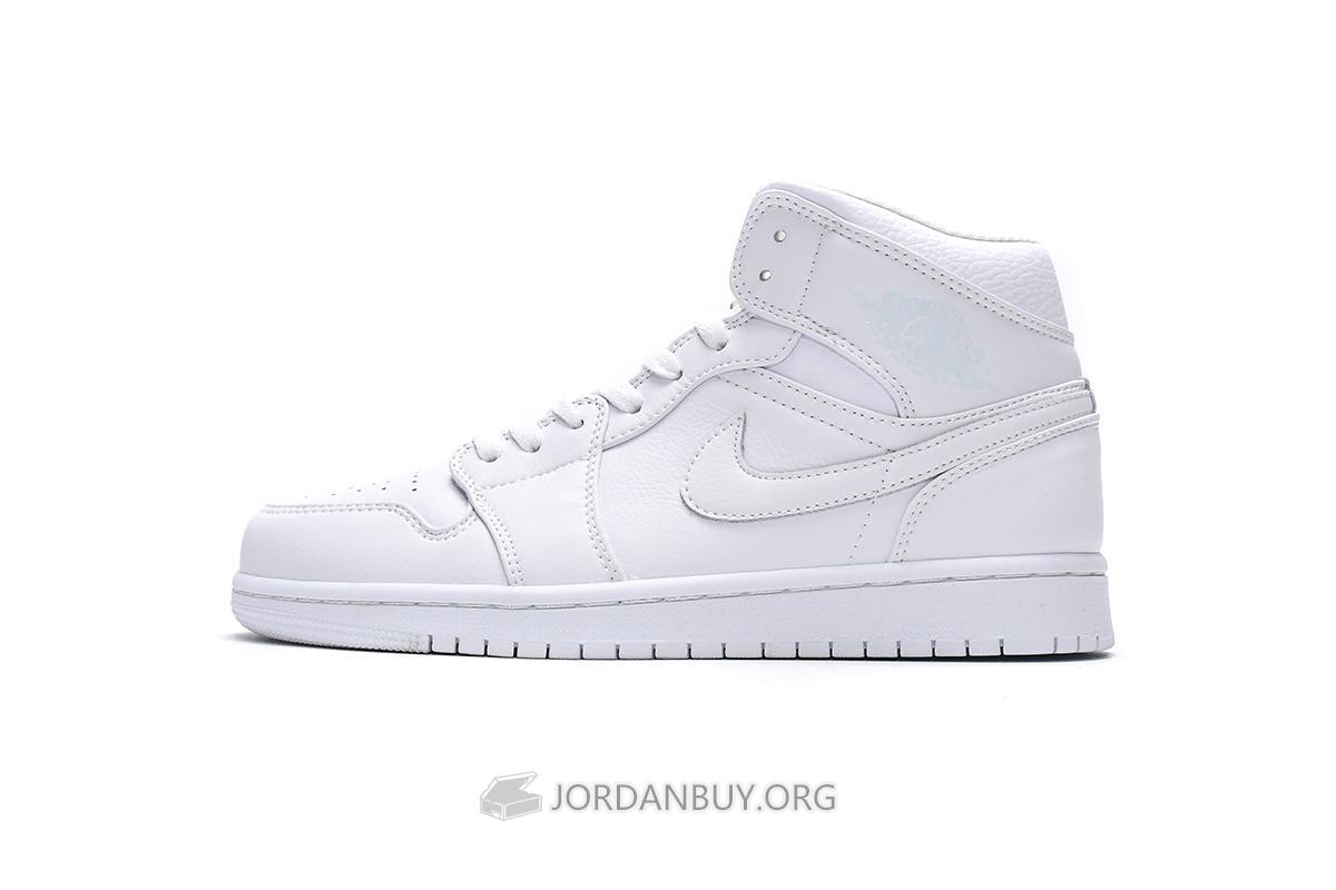 Air Jordan 1 Mid "Triple White 2019" 554724-129