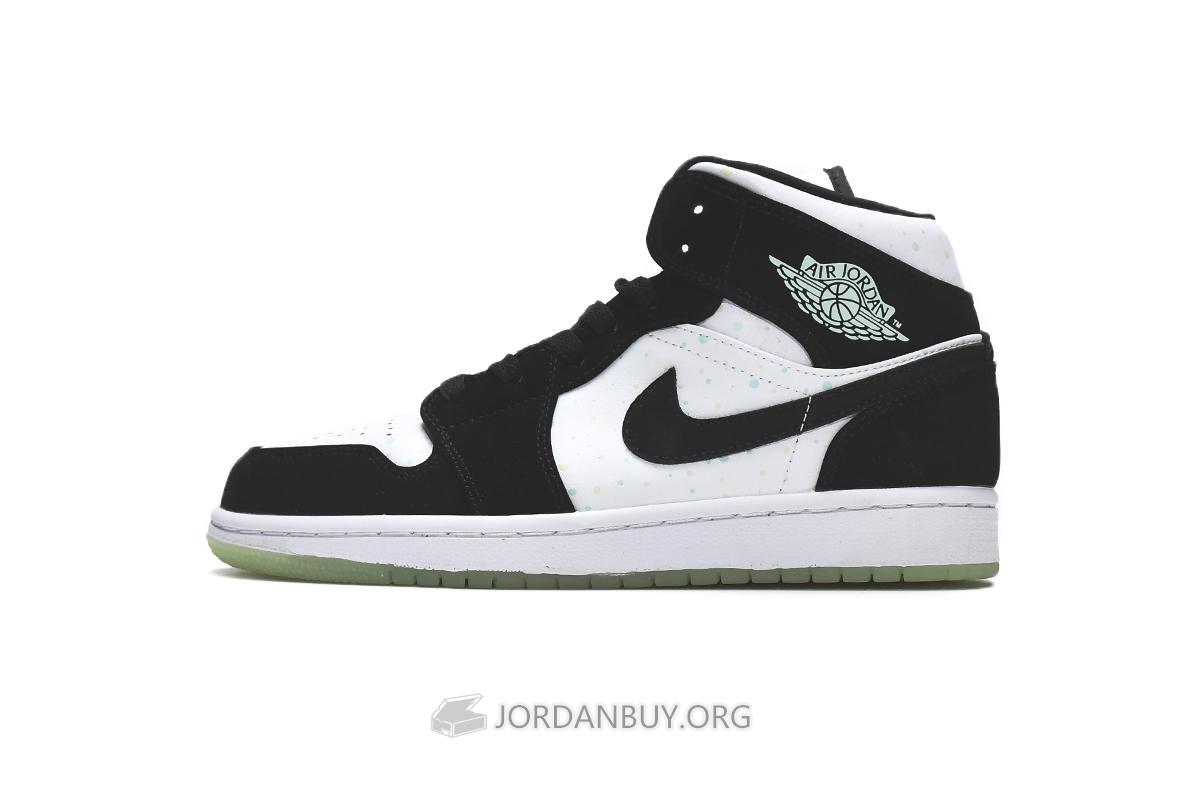 Air Jordan 1 Mid "White Black Teal Tint" BQ6931-103