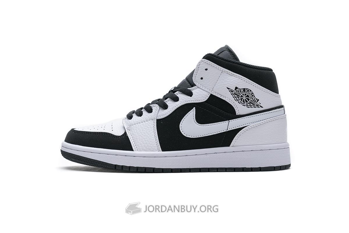 Air Jordan 1 Mid "White Black" 554724-113