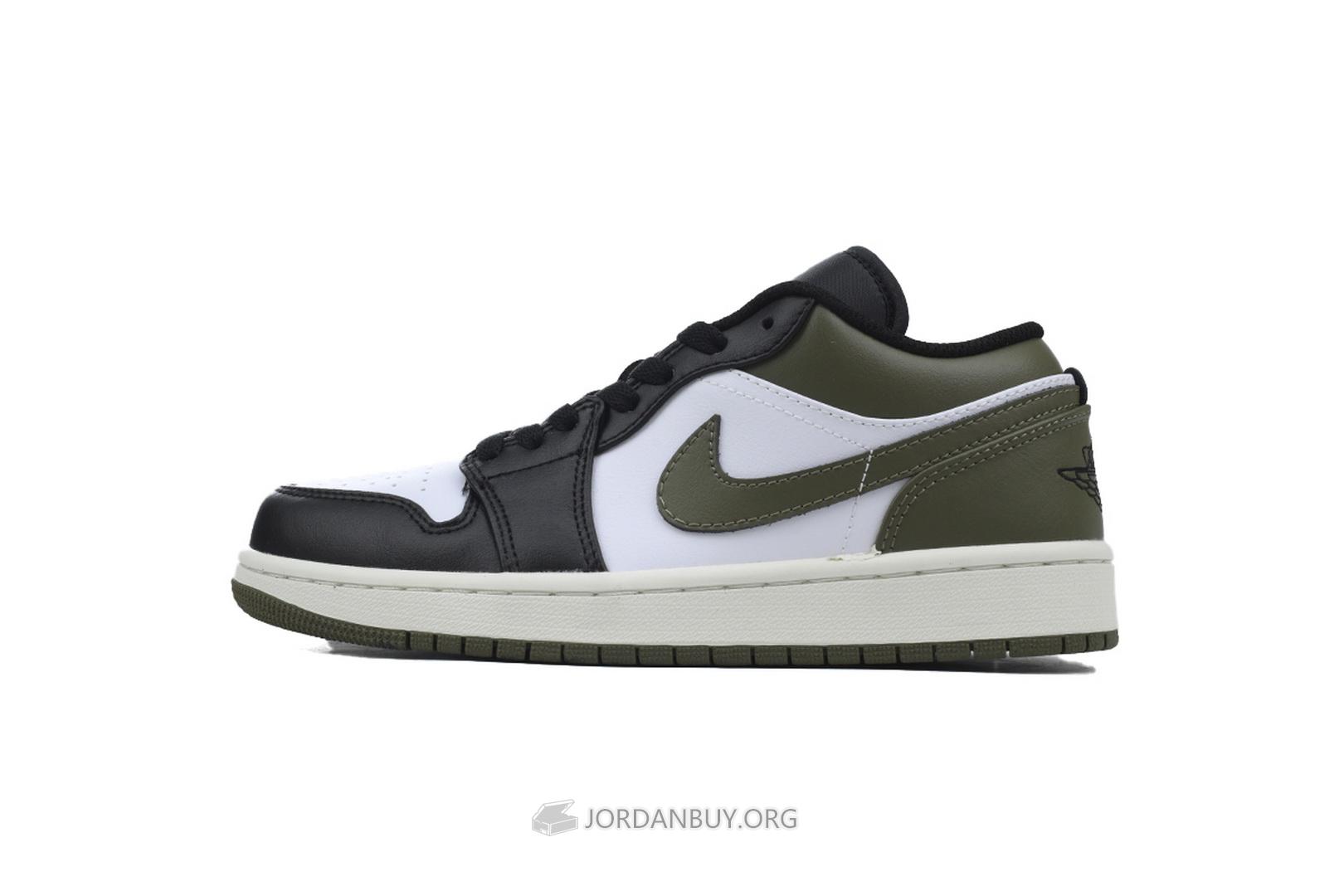 Air Jordan 1 Low "Black Toe Medium Olive" 553558-092