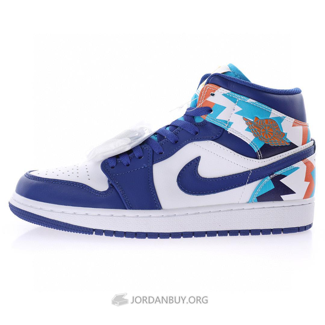 Air Jordan 1 Mid "Geometric Print" 555112-105