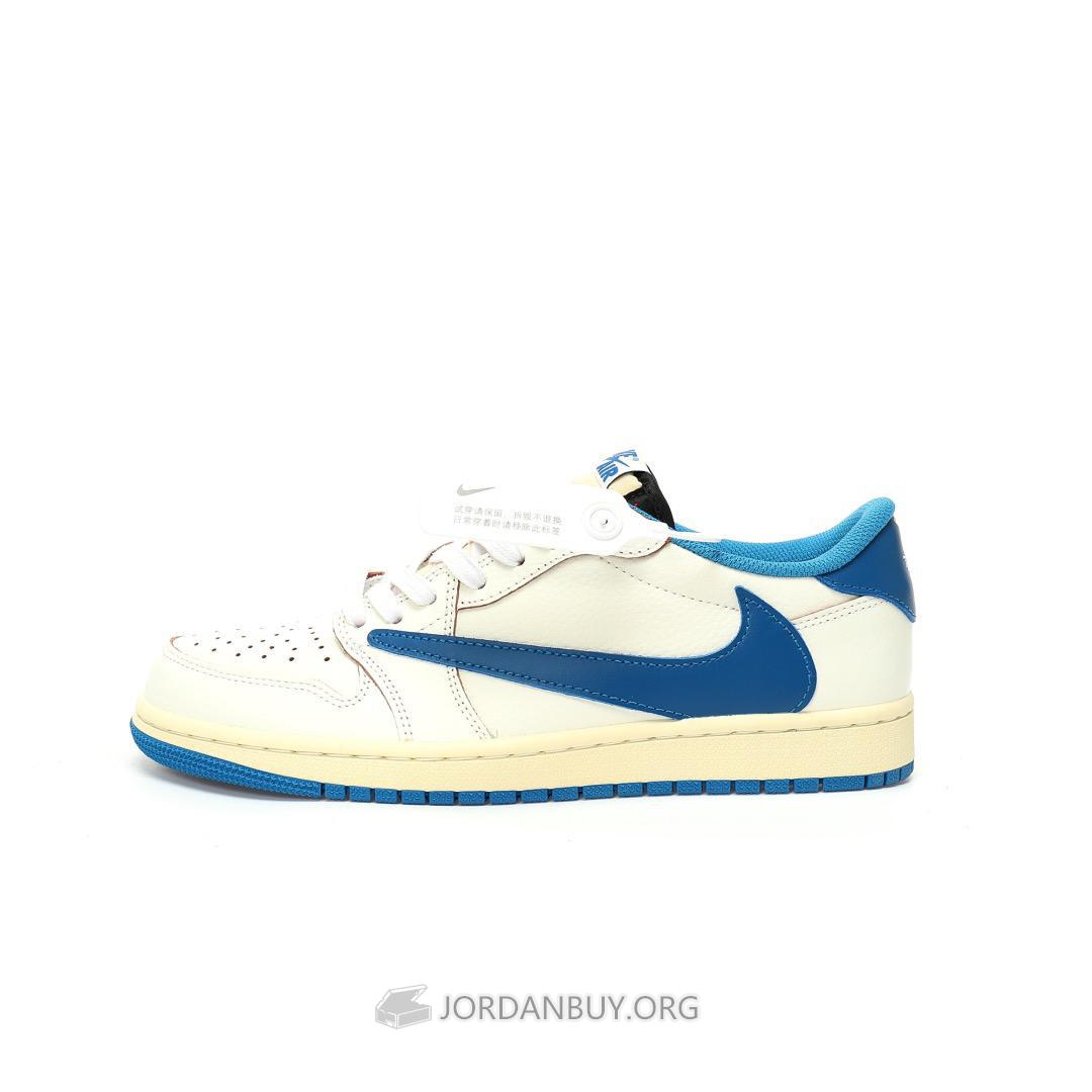 Fragment Design x Travis Scott x Air Jordan 1 Retro Low OG SP "Sail Military Blue" DM7866-104
